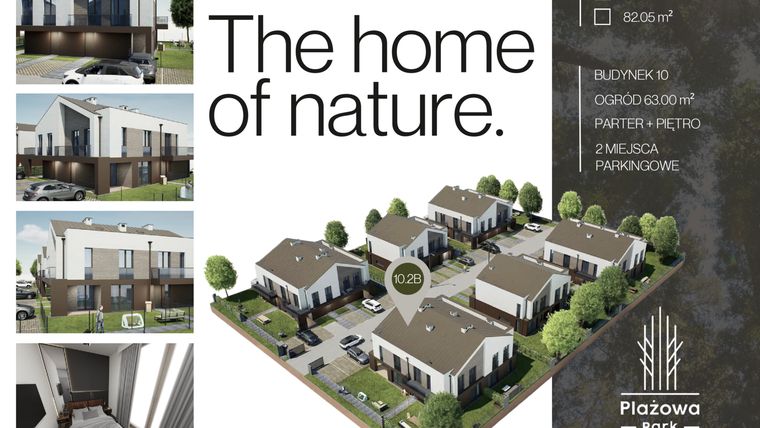 Rzut - Dom na sprzedaż 4 pokoje o powierzchni 82,05 m² - numer 10.2B w Plażowa Park Głowno