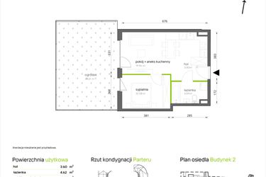 Rzut - Mieszkanie na sprzedaż 2 pokoje o powierzchni 38,12 m² - numer 2.0.12 w Aroniowa Vita