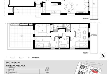 Rzut - Dom na sprzedaż 5 pokoi o powierzchni 127,68 m² - numer A1.1 w Ville Przy Białej