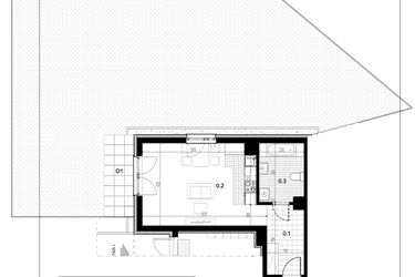 Rzut - Mieszkanie na sprzedaż 1 pokój o powierzchni 37,28 m² - numer C1.1 w Centralna II