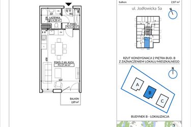 Rzut - Mieszkanie na sprzedaż 1 pokój o powierzchni 36 m² - numer 5A-16 w Jodłowicka 5