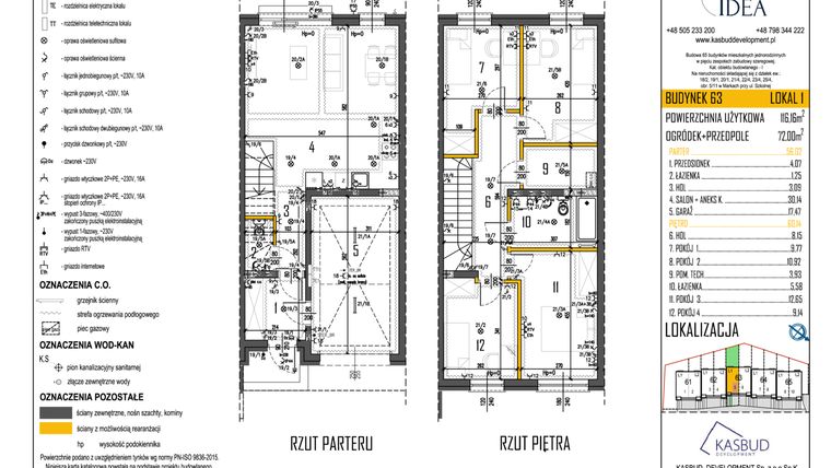 Rzut - Dom na sprzedaż 5 pokoi o powierzchni 116,16 m² - numer 63-L1 w Osiedle Idea etap I