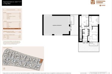 Rzut - Mieszkanie na sprzedaż 5 pokoi o powierzchni 101,03 m² - numer A31 w Kosocicka Ambient