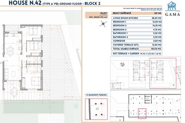Rzut - Mieszkanie na sprzedaż 3 pokoje o powierzchni 129 m² - numer 42 w Velapi II - Murcia