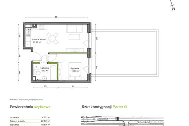 Rzut - Mieszkanie na sprzedaż 2 pokoje o powierzchni 38,23 m² - numer D2/F/06 w Orawska Vita