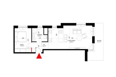 Rzut - Mieszkanie na sprzedaż 3 pokoje o powierzchni 51,12 m² - numer F.4.6 w INSPIRE ETAP V – bud. F, G