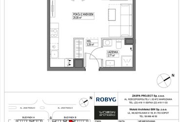 Rzut - Mieszkanie na sprzedaż 1 pokój o powierzchni 32,11 m² - numer B1M09 w Pas Startowy bud. A i B
