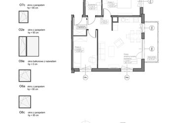 Rzut - Mieszkanie na sprzedaż 3 pokoje o powierzchni 61,2 m² - numer D.1.2.6 w Optima VII