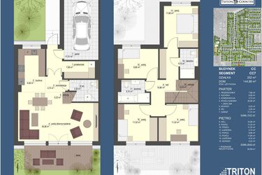 Rzut - Dom na sprzedaż 5 pokoi o powierzchni 144,88 m² - numer CC7 w Triton Country 2024