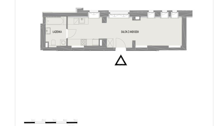 Rzut - Mieszkanie na sprzedaż 1 pokój o powierzchni 31,39 m² - numer A17 w Komuny Paryskiej 19a