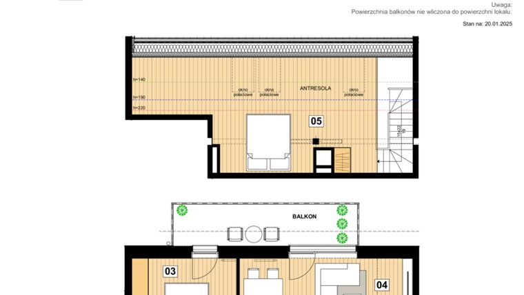 Rzut - Mieszkanie na sprzedaż 3 pokoje o powierzchni 60,39 m² - numer L-34 w Mickiewicza 21 Residence