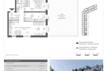 Rzut - Mieszkanie na sprzedaż 3 pokoje o powierzchni 65,02 m² - numer 87 w Ignatki Forest etap II