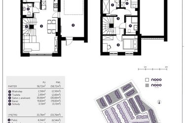 Rzut - Dom na sprzedaż 4 pokoje o powierzchni 92,48 m² - numer 10A w Osiedle Nodo