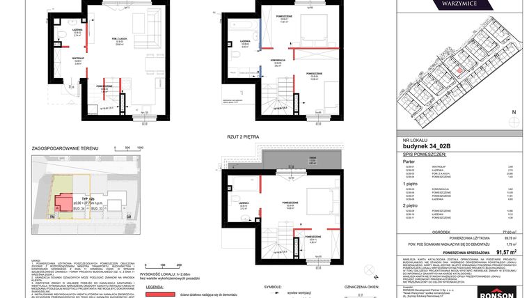 Rzut - Dom na sprzedaż 4 pokoje o powierzchni 91,57 m² - numer 34_02B w Nowe Warzymice 5