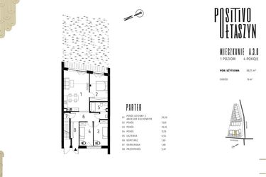 Rzut - Mieszkanie na sprzedaż 4 pokoje o powierzchni 84,84 m² - numer A.3.0 w Positivo Ołtaszyn