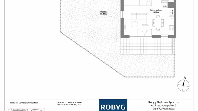 Rzut - Mieszkanie na sprzedaż 3 pokoje o powierzchni 62,31 m² - numer H3_0M01 w Piątkowo Residence etap II