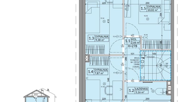 Rzut - Dom na sprzedaż 4 pokoje o powierzchni 77,99 m² - numer 28A w Osiedle Słoneczne etap III