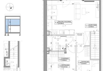 Rzut - Mieszkanie na sprzedaż 3 pokoje o powierzchni 61,95 m² - numer 54 w Boska Ksawerowska IV