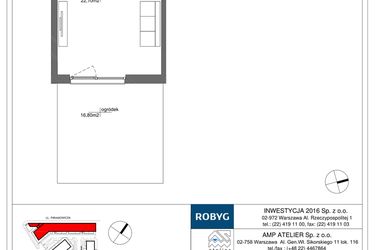 Rzut - Mieszkanie na sprzedaż 1 pokój o powierzchni 30,15 m² - numer RM/1B/I/0/4 w Rytm Mokotowa - etap 1B