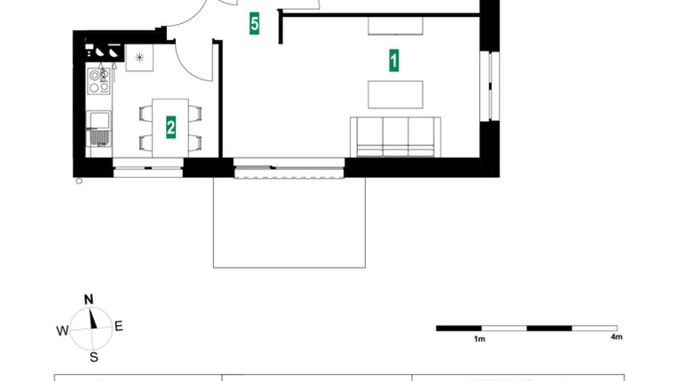 Rzut - Mieszkanie na sprzedaż 2 pokoje o powierzchni 43,19 m² - numer A.A.24 w Park Śliwowa