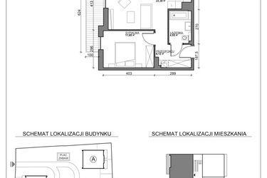 Rzut - Mieszkanie na sprzedaż 2 pokoje o powierzchni 45,62 m² - numer G7 w Kierpcowa Apartamenty