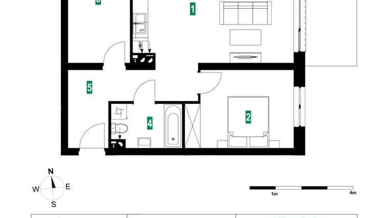 Rzut - Mieszkanie na sprzedaż 3 pokoje o powierzchni 64,81 m² - numer A.B.14 w Park Śliwowa