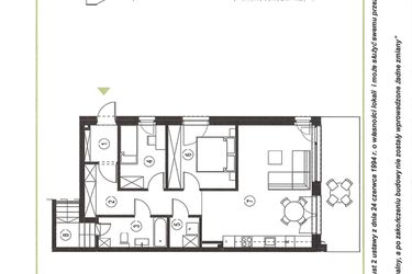 Rzut - Mieszkanie na sprzedaż 3 pokoje o powierzchni 70,61 m² - numer 11_1 w Apartamenty Sielanka