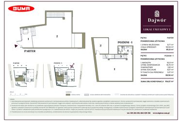 Rzut - Lokal użytkowy na sprzedaż 1 pokój o powierzchni 154,87 m² - numer LU1 w Dajwór
