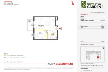 Rzut - Mieszkanie na sprzedaż 2 pokoje o powierzchni 35,56 m² - numer 79 w Nova Viva Garden 8