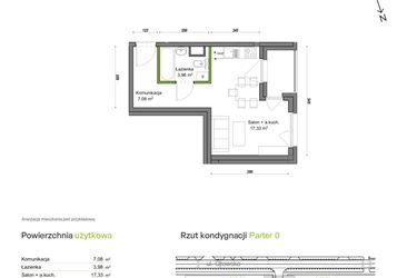 Rzut - Mieszkanie na sprzedaż 1 pokój o powierzchni 28,39 m² - numer F1/C/05 w Orawska Vita