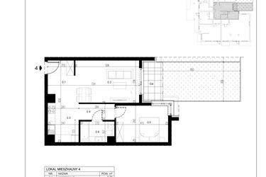 Rzut - Mieszkanie na sprzedaż 2 pokoje o powierzchni 50,85 m² - numer M4 w Trybuny Ludów 3
