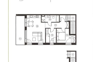 Rzut - Mieszkanie na sprzedaż 3 pokoje o powierzchni 66,95 m² - numer 22_2 w Apartamenty Sielanka