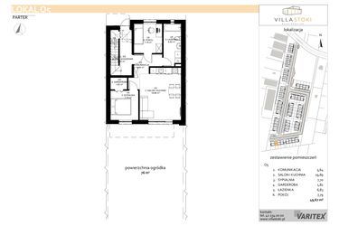 Rzut - Mieszkanie na sprzedaż 3 pokoje o powierzchni 49,67 m² - numer O5 w Villa Stoki (mieszkania)