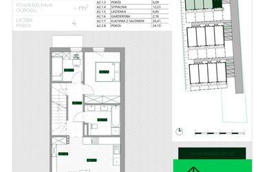 Rzut - Mieszkanie na sprzedaż 4 pokoje o powierzchni 86,2 m² - numer A2 w Zielona Krzyszkowicka