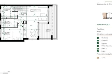 Rzut - Mieszkanie na sprzedaż 3 pokoje o powierzchni 74,17 m² - numer 10.2 w Green Ville