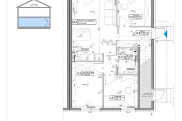 Rzut - Mieszkanie na sprzedaż 4 pokoje o powierzchni 60 m² - numer 34A w Domy na Witosa etap 1B
