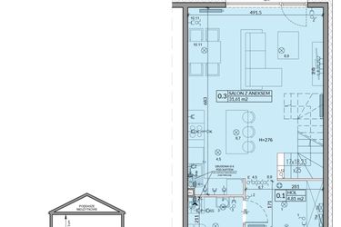 Rzut - Mieszkanie na sprzedaż 4 pokoje o powierzchni 82,75 m² - numer 60A w Domy na Witosa etap 2A i 2B