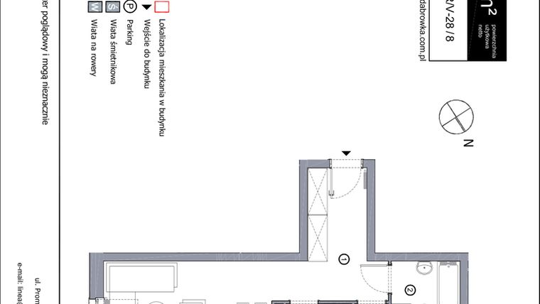 Rzut - Mieszkanie na sprzedaż 3 pokoje o powierzchni 58,09 m² - numer R_V-28_8 w os. Dąbrówka – Leśna Polana