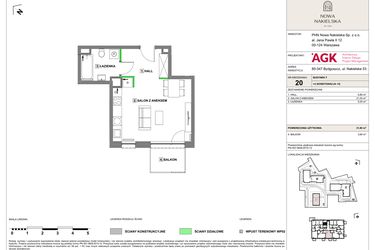 Rzut - Mieszkanie na sprzedaż 1 pokój o powierzchni 31,8 m² - numer NN-F-LM-20 w Nowa Nakielska by PHN
