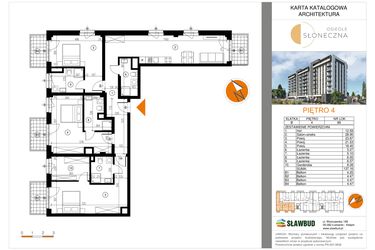 Rzut - Mieszkanie na sprzedaż 4 pokoje o powierzchni 135,92 m² - numer 89 w Osiedle Słoneczna