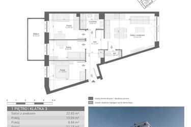 Rzut - Mieszkanie na sprzedaż 4 pokoje o powierzchni 68,05 m² - numer M48 w Ultra Marina etap II
