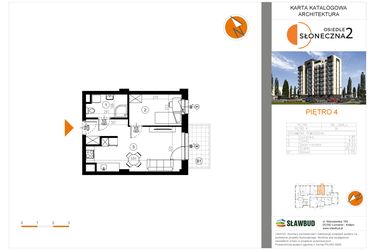 Rzut - Mieszkanie na sprzedaż 2 pokoje o powierzchni 35,33 m² - numer 35 w Osiedle Słoneczna etap 2