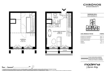 Rzut - Mieszkanie na sprzedaż 2 pokoje o powierzchni 50,5 m² - numer 609 w Chronos