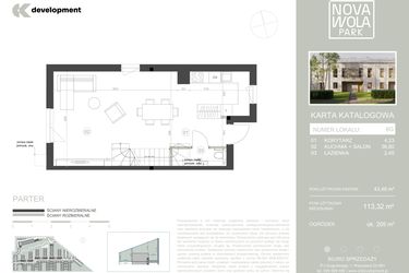 Rzut - Dom na sprzedaż 4 pokoje o powierzchni 113,32 m² - numer 6G w Nova Wola Park II