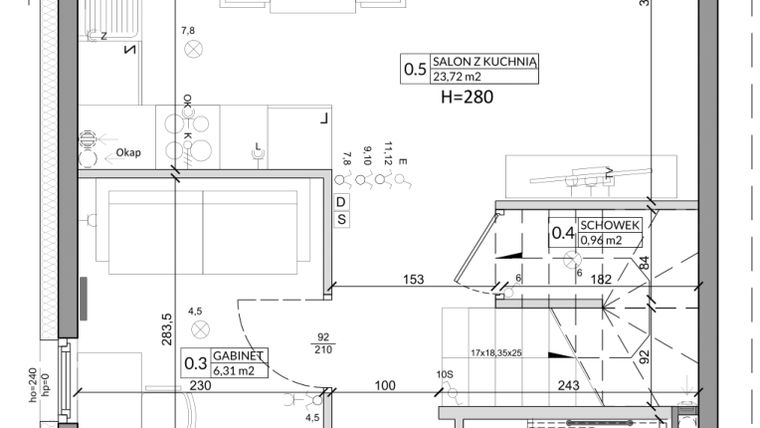 Rzut - Dom na sprzedaż 5 pokoi o powierzchni 85,96 m² - numer 29A w Zielono Mi etap V