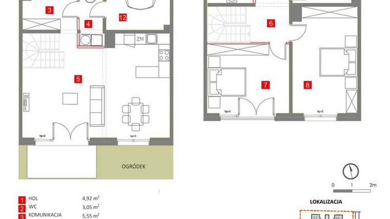 Rzut - Dom na sprzedaż 5 pokoi o powierzchni 141,81 m² - numer 9 w Słoneczny Zakątek
