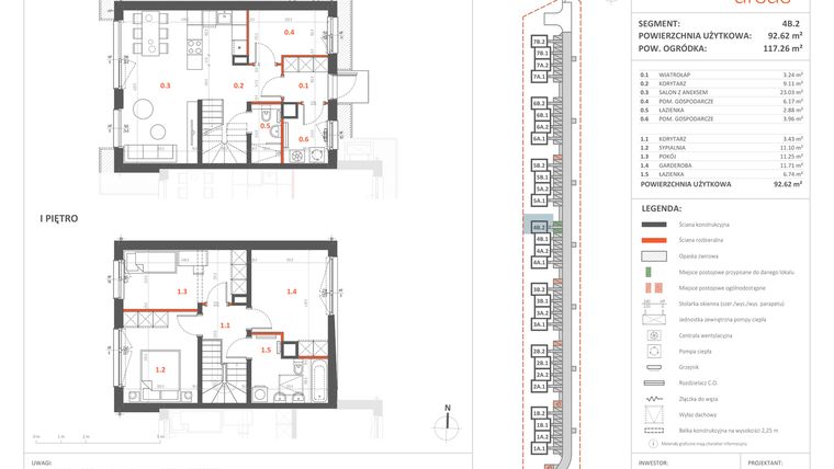 Rzut - Dom na sprzedaż 5 pokoi o powierzchni 92,62 m² - numer 4B.2 w Przystanek Ursus