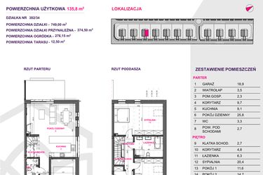 Rzut - Dom na sprzedaż 4 pokoje o powierzchni 140 m² - numer III.A3.M2 w Osiedle Kwiatowe Tarasy etap IIIA
