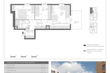 Rzut - Mieszkanie na sprzedaż 3 pokoje o powierzchni 48,73 m² - numer M-39 w Forma Augustów
