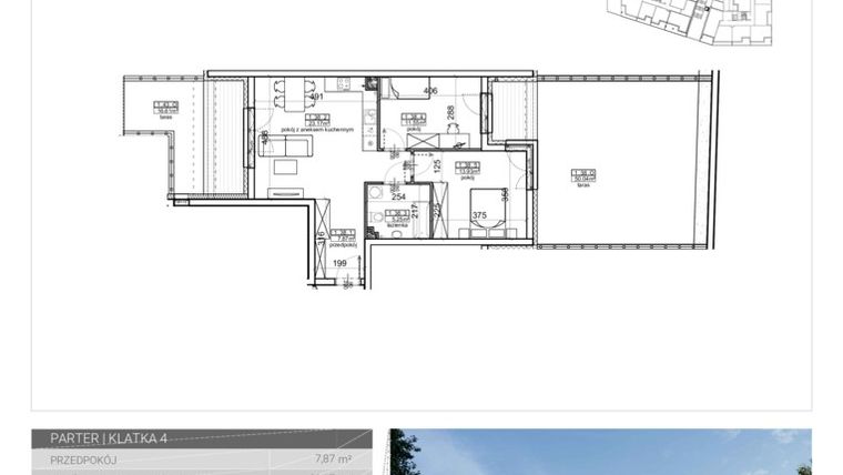 Rzut - Mieszkanie na sprzedaż 3 pokoje o powierzchni 61,77 m² - numer 100 w Wave